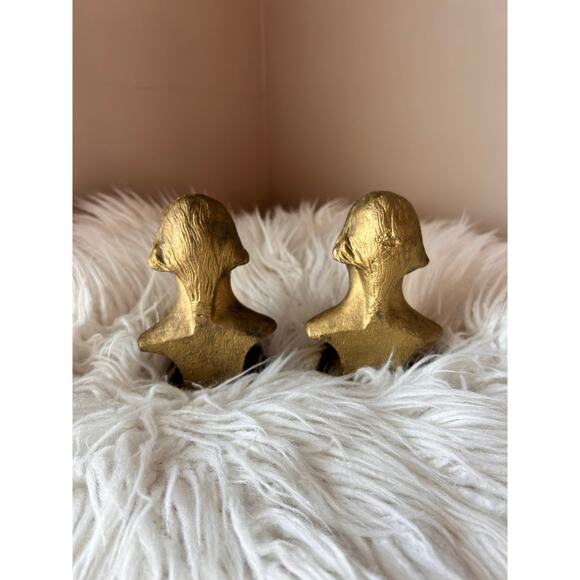 Vintage Antique Cast iron American Classical George Washington‎ Bookends Pair - Picture 4 of 12